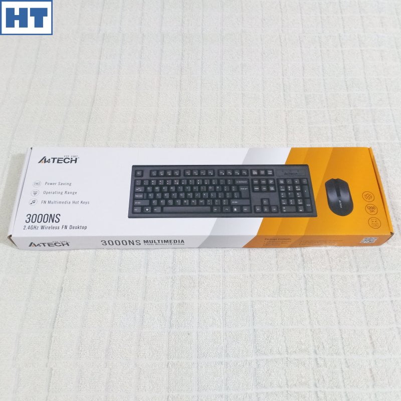 A4Tech Wireless Keyboard and Mouse Set (3000NS) - Standard size