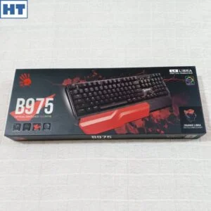A4Tech Bloody Gaming Keyboard B975 (Black) – Full Mechanical Keys (Orange) – Customisable RGB – Metallic Body – Water resistant – Ultra Durable Haziq Tech