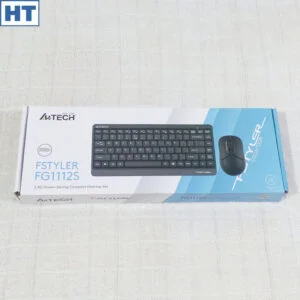 A4Tech Fstyler Wireless Keyboard and Mouse Set (FG1112s) –  (Black) – Compact / Slim – Silent – Combo for Laptop & Desktop PC Haziq Tech