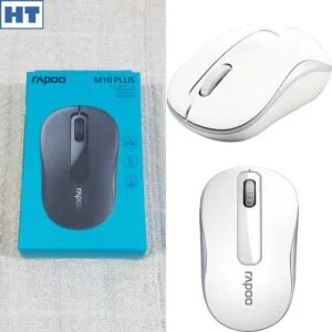 Rapoo Wireless Mouse (M10 Plus) – (White) – Mini size – 3 Buttons – 1000 dpi – Invisible Optical – for Laptop & PC Haziq Tech