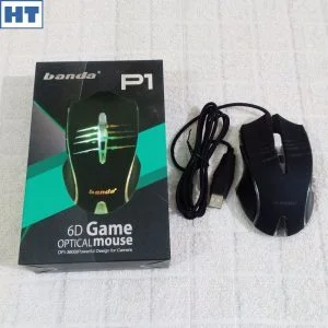 Banda USB Wired Gaming Mouse (P1) (Black) – 6 Buttons – Breathing RGB Light – 1000,2400,3600 dpi Optical 6D – Gaming Sensor – PC / Mac compatible Haziq Tech
