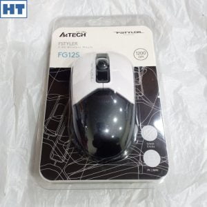 A4Tech Fstyler Wireless Mouse (FG12S) (Panda White/Black) – Silent Clicks – 3 Buttons – 1200 dpi – Beautiful Haziq Tech