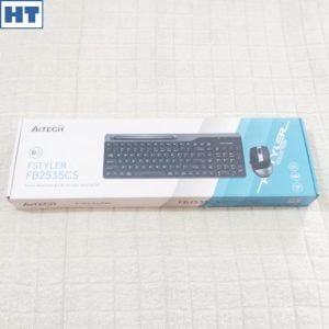 A4tech Fstyler Bluetooth Wireless Keyboard & Mouse Combo (FB2535CS) – (Dark Grey) – Dual Mode – Rechargeable Silent mouse – for Smart TV, phone, tablet, PC Haziq Tech